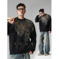 有術「隨性藝境」原創美式潮牌塗鴉圓領衛衣男秋季重磅小衆上衣