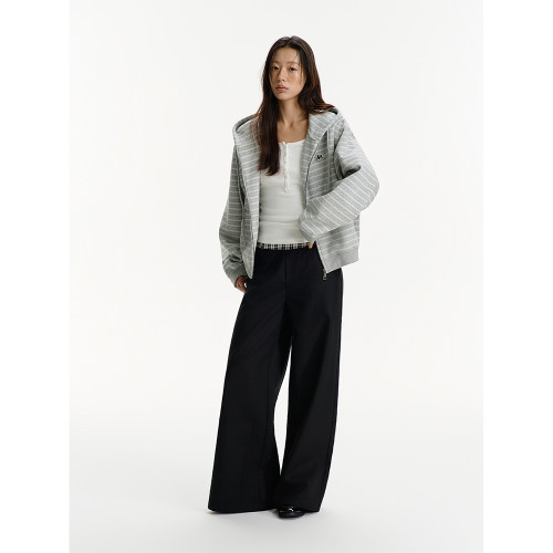 HEYABC 秋冬條紋連帽衛衣開衫女2025寬松休閒百搭慵懶風外套上衣 HEYABC 秋冬條紋連帽衛衣開衫女2025寬松休閒百搭慵懶風外套上衣