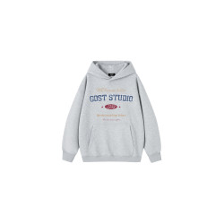 GOST【王琳凱同款】基礎印花加絨美式復古連帽衛衣帽衫外套