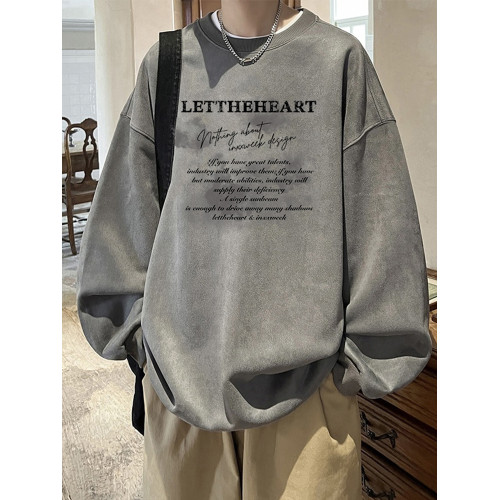 美式麂皮絨圓領衛衣男秋季潮流痞帥寬松青少年上衣服潮牌2025新款 美式麂皮絨圓領衛衣男秋季潮流痞帥寬松青少年上衣服潮牌2025新款