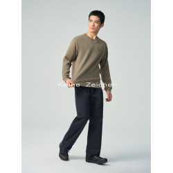 NO  / Heavyweight 針織訂織華夫格長袖打底圓領基礎貼身長袖