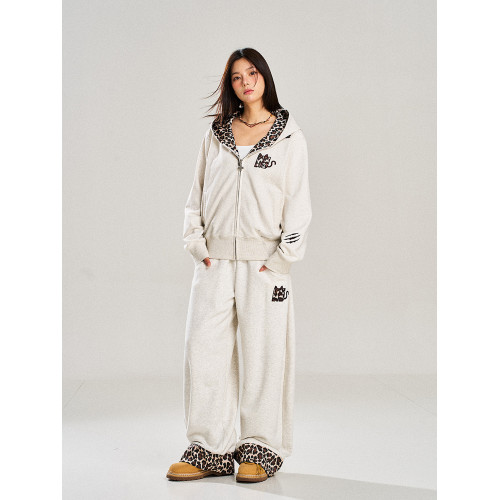 NSTNEW START髮芽計劃小惡魔豹紋貼布連帽拉鍊外套美式男女衛衣 NSTNEW START髮芽計劃小惡魔豹紋貼布連帽拉鍊外套美式男女衛衣