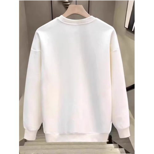 高品質簡約淨版白色衛衣男士早秋新款圓領寬松打底衫百搭休閒上衣