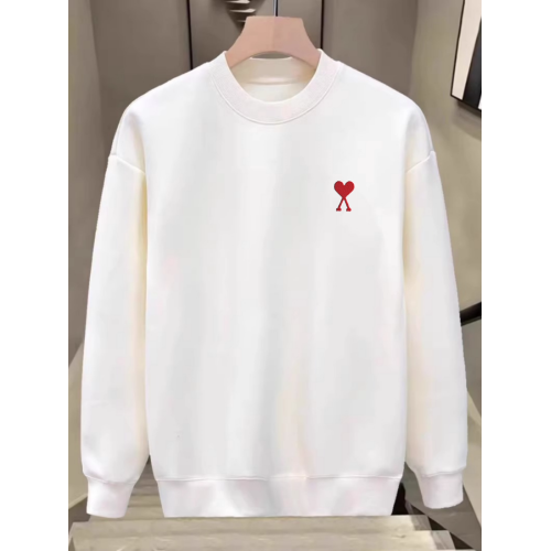 高品質簡約淨版白色衛衣男士早秋新款圓領寬松打底衫百搭休閒上衣