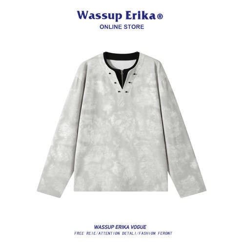 WASSUP ERIKA美式街頭髒髒風衛衣男款秋季休閒百搭寬松長袖套頭衫 WASSUP ERIKA美式街頭髒髒風衛衣男款秋季休閒百搭寬松長袖套頭衫