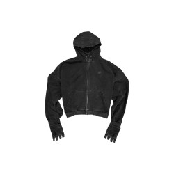 WANNA LAB 25FW拳擊手套刺綉鉚釘水洗做舊連帽衫衛衣boxy合體版型