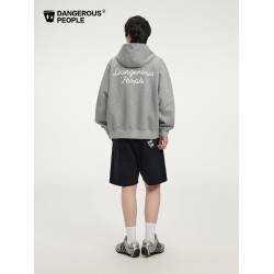 【黃子弘凡同款】Dangerouspeople薛之謙dsp刺綉開衫重磅連帽衛衣