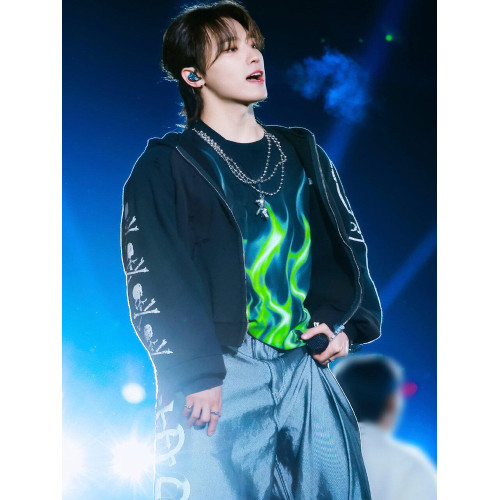 GRALIZ PROJECT GR骷髏拼接水洗做舊破洞連帽衫衛衣美式拉鍊外套