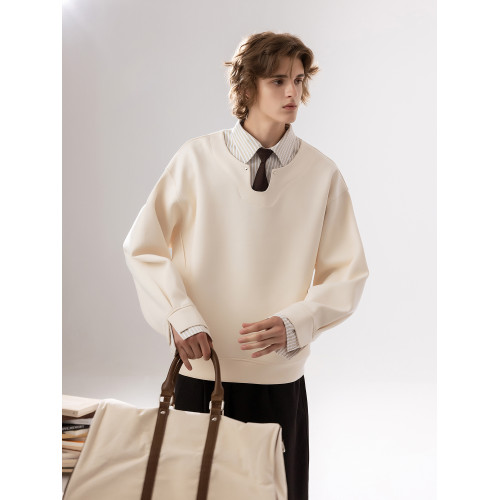 CHOR 原創美式復古假兩件襯衫領長袖衛衣男秋冬季上衣簡約高級感 CHOR 原創美式復古假兩件襯衫領長袖衛衣男秋冬季上衣簡約高級感