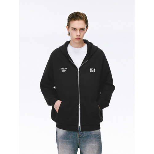 【蔡徐坤同款】BONELESS空氣層牙刷綉拉鍊衛衣寬松百搭連帽外套潮 【蔡徐坤同款】BONELESS空氣層牙刷綉拉鍊衛衣寬松百搭連帽外套潮