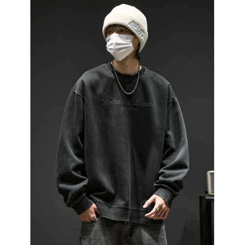 廓形圓領衛衣男冬季加絨美式休閒男裝衣服秋冬款寬松長袖t恤男生 廓形圓領衛衣男冬季加絨美式休閒男裝衣服秋冬款寬松長袖t恤男生