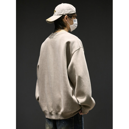 廓形圓領衛衣男冬季加絨美式休閒男裝衣服秋冬款寬松長袖t恤男生 廓形圓領衛衣男冬季加絨美式休閒男裝衣服秋冬款寬松長袖t恤男生