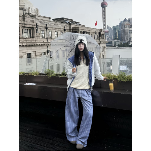 Xanvas雙面穿miu系皇家藍格紋拉鍊衛衣短寬百搭開衫外套cleanfit Xanvas雙面穿miu系皇家藍格紋拉鍊衛衣短寬百搭開衫外套cleanfit