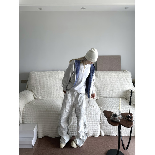 Xanvas雙面穿miu系皇家藍格紋拉鍊衛衣短寬百搭開衫外套cleanfit Xanvas雙面穿miu系皇家藍格紋拉鍊衛衣短寬百搭開衫外套cleanfit