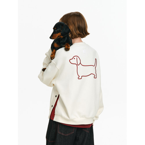 PCLP撞色小狗圓領衛衣 國潮牌美式復古男女同款寬松長袖衛衣 PCLP撞色小狗圓領衛衣 國潮牌美式復古男女同款寬松長袖衛衣