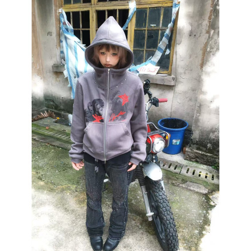 PAIKI「和平聖詠」叛逆少女鉚釘亞文化視覺系衛衣百搭秋冬外套男