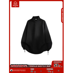 悟空有貨美式復古重磅半拉鍊套頭衛衣男秋季潮牌寬松百搭休閒上衣