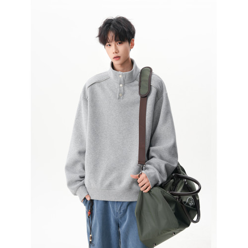 480G重磅美式休閒立領衛衣男女秋季設計感休閒套頭衫寬松運動上衣 480G重磅美式休閒立領衛衣男女秋季設計感休閒套頭衫寬松運動上衣