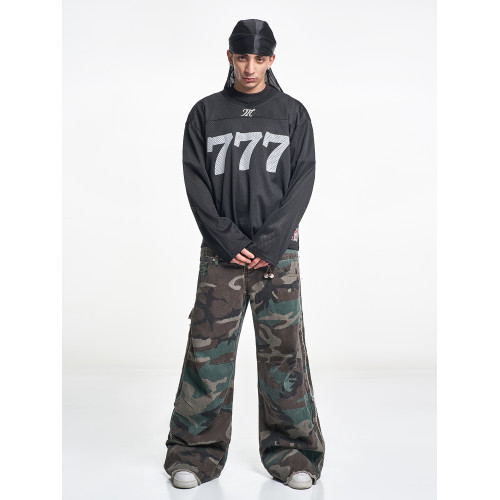 MT99【美式潮人鏤空網眼777號長袖】ins原創設計街頭街舞運動衛衣 MT99【美式潮人鏤空網眼777號長袖】ins原創設計街頭街舞運動衛衣