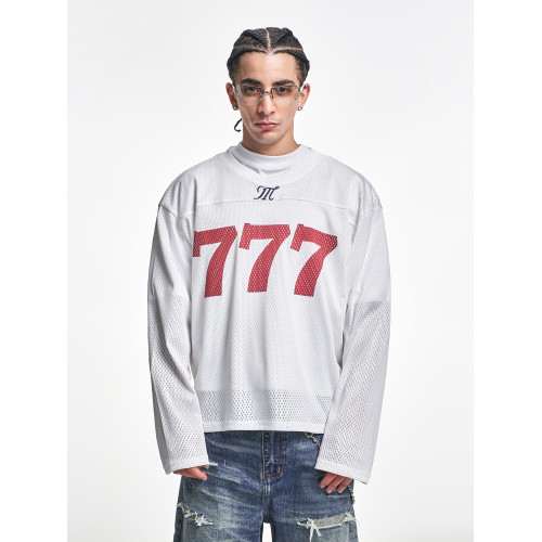 MT99【美式潮人鏤空網眼777號長袖】ins原創設計街頭街舞運動衛衣 MT99【美式潮人鏤空網眼777號長袖】ins原創設計街頭街舞運動衛衣