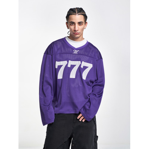 MT99【美式潮人鏤空網眼777號長袖】ins原創設計街頭街舞運動衛衣 MT99【美式潮人鏤空網眼777號長袖】ins原創設計街頭街舞運動衛衣