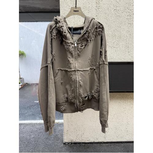 Latui Atelier大破壞拉鍊廓形做舊連帽衫衛衣樸彩英Rose同款外套 Latui Atelier大破壞拉鍊廓形做舊連帽衫衛衣樸彩英Rose同款外套