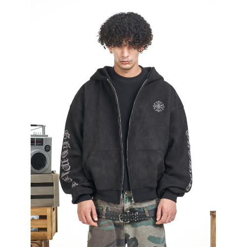 MT99【美式cleanfit麂皮刺綉外套】時尚連帽拉鍊情侶衛衣男女同款 MT99【美式cleanfit麂皮刺綉外套】時尚連帽拉鍊情侶衛衣男女同款