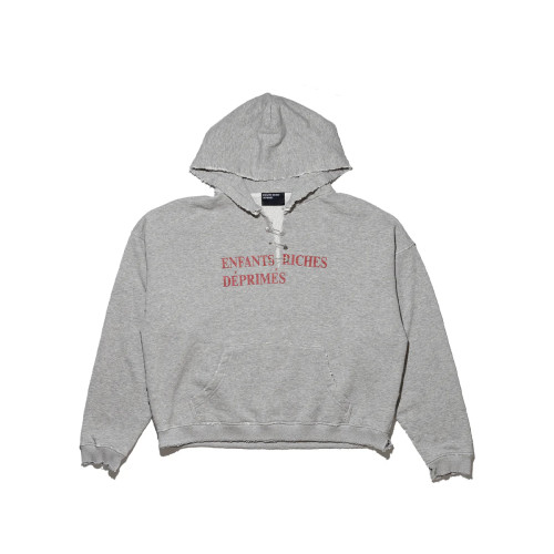 西村力erd25ss官網限定花灰金屬別針破壞標語boxy水洗做舊帽衫 西村力erd25ss官網限定花灰金屬別針破壞標語boxy水洗做舊帽衫