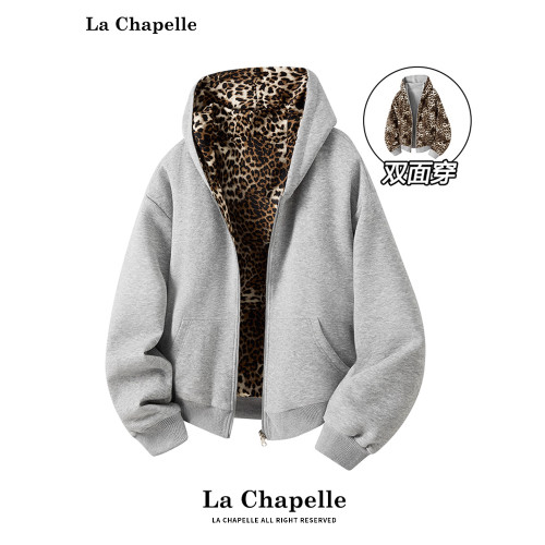 拉夏貝爾豹紋雙面穿衛衣開衫男女秋冬拼接連帽外套高街痞帥寬松潮 拉夏貝爾豹紋雙面穿衛衣開衫男女秋冬拼接連帽外套高街痞帥寬松潮