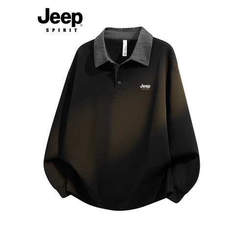 jeep spirit拼接衛衣男士2025新款春秋季大碼休閒長袖polo衫上衣 jeep spirit拼接衛衣男士2025新款春秋季大碼休閒長袖polo衫上衣