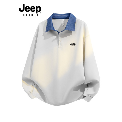 jeep spirit拼接衛衣男士2025新款春秋季大碼休閒長袖polo衫上衣 jeep spirit拼接衛衣男士2025新款春秋季大碼休閒長袖polo衫上衣
