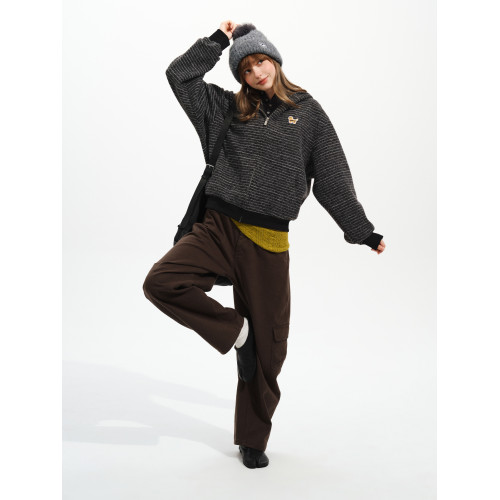 PSO Brand男裝女裝針織刺綉小狗條紋連帽開衫重磅衛衣秋冬季外套 PSO Brand男裝女裝針織刺綉小狗條紋連帽開衫重磅衛衣秋冬季外套