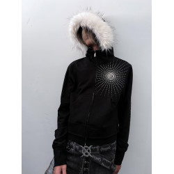 PAIKI「和平聖詠」音波刺客毛領亞文化視覺系衛衣百搭秋冬外套男