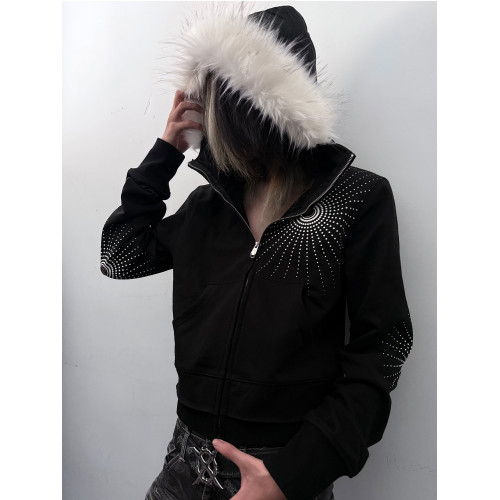 PAIKI「和平聖詠」音波刺客毛領亞文化視覺系衛衣百搭秋冬外套男 PAIKI「和平聖詠」音波刺客毛領亞文化視覺系衛衣百搭秋冬外套男