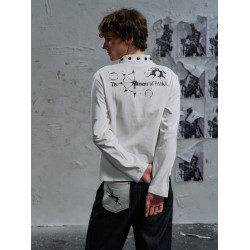 PAIKI「賽勒斯前奏」'魔王'古堡印花休閒風亨利領V領長袖T衛衣男