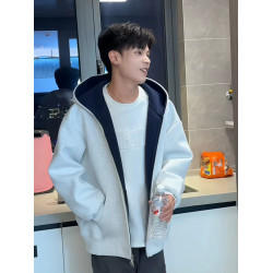 600g重磅開衫衛衣男款秋季ootd穿搭正肩連帽衫美式高級感硬挺外套