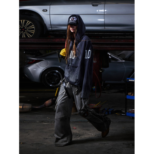 PEOPLESENSE 噴馬騮數字印花做舊連帽衛衣男女寬松拉鍊開衫潮外套 PEOPLESENSE 噴馬騮數字印花做舊連帽衛衣男女寬松拉鍊開衫潮外套