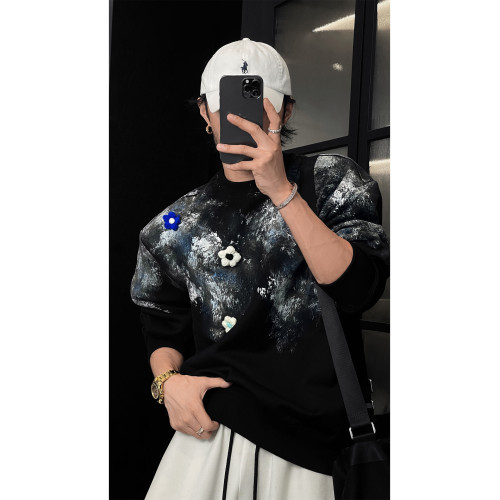 龍叨叨秋季新品美式潮牌小衆設計款衛衣男oversize寬松花朵上衣 龍叨叨秋季新品美式潮牌小衆設計款衛衣男oversize寬松花朵上衣