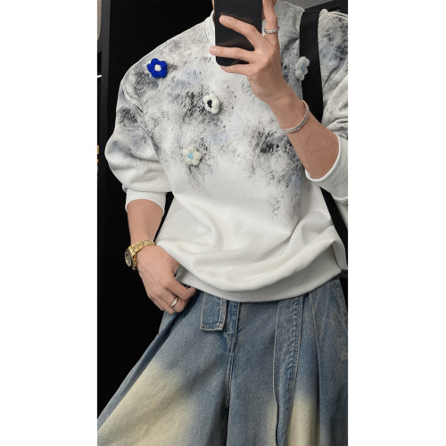 龍叨叨秋季新品美式潮牌小衆設計款衛衣男oversize寬松花朵上衣 龍叨叨秋季新品美式潮牌小衆設計款衛衣男oversize寬松花朵上衣