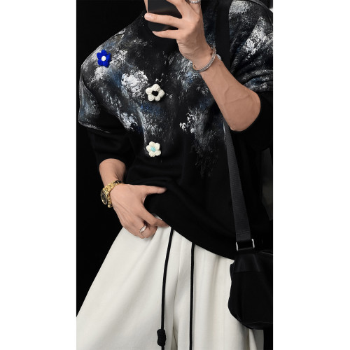 龍叨叨秋季新品美式潮牌小衆設計款衛衣男oversize寬松花朵上衣 龍叨叨秋季新品美式潮牌小衆設計款衛衣男oversize寬松花朵上衣