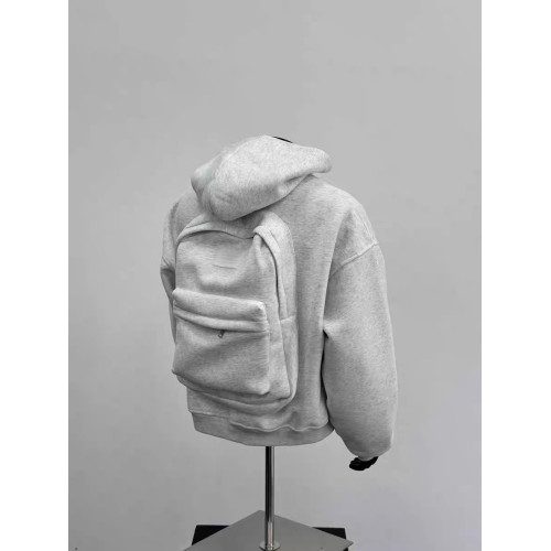 美式潮牌立體後背包設計感連帽開衫衛衣男秋季休閒百搭小衆拉鍊外套 美式潮牌立體後背包設計感連帽開衫衛衣男秋季休閒百搭小衆拉鍊外套