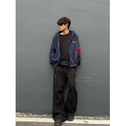 重磅刺綉美式復古拉鍊衛衣國潮牌高街運動連帽開衫外套男女春秋款