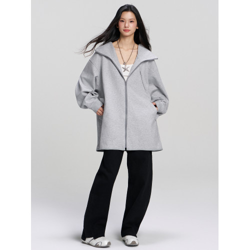 RAPPEYE 休閒寬松重磅復古潮牌簡約情侶拉鍊連帽開衫長款衛衣外套 RAPPEYE 休閒寬松重磅復古潮牌簡約情侶拉鍊連帽開衫長款衛衣外套