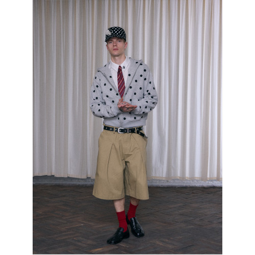 InsGale 25AW 波點加絨短寬ins連帽拉鍊衛衣外套 InsGale 25AW 波點加絨短寬ins連帽拉鍊衛衣外套