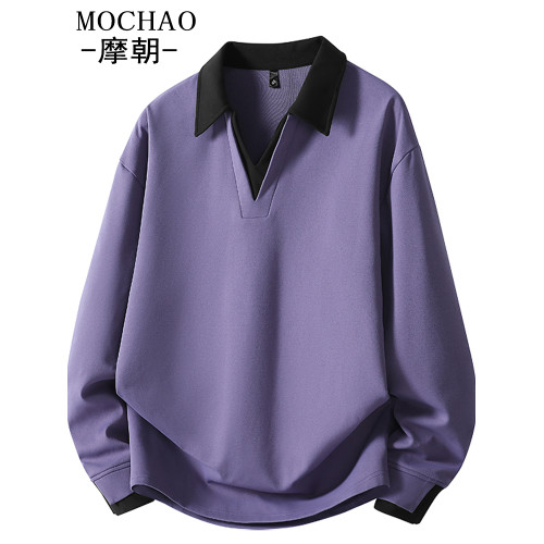 摩朝大碼衛衣男春秋季新款寬松顯瘦假兩件長袖上衣休閒百搭打底衫 摩朝大碼衛衣男春秋季新款寬松顯瘦假兩件長袖上衣休閒百搭打底衫