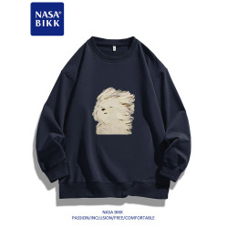 【淩亂小狗】NASA重磅美式衛衣男女情侶印花圓領套頭寬松百搭長袖