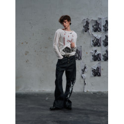 PAIKI「勝利女神號角」紅寶石盾牌十字架假兩件圓領衛衣男女秋冬