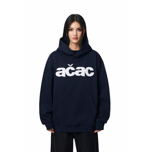 【Achock官方店】acac系列潮牌簡約貼布刺綉連帽衛衣美式套頭外套