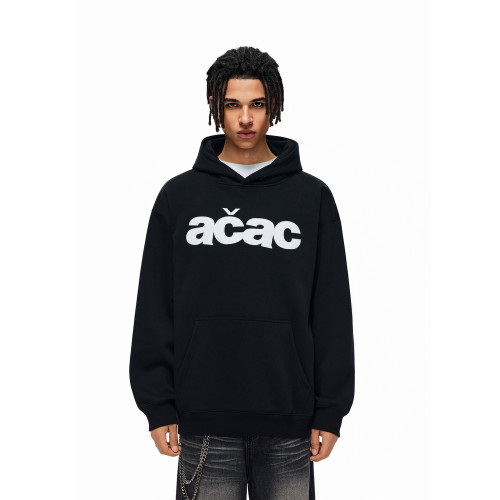 【Achock官方店】acac系列潮牌簡約貼布刺綉連帽衛衣美式套頭外套