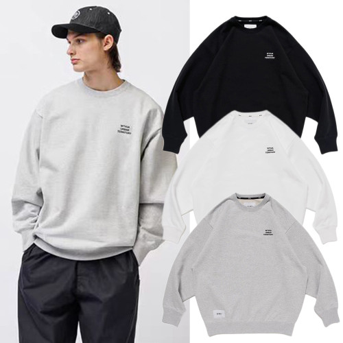  WTAPS西山徹日系潮牌秋冬寬鬆休閒刺綉字母套頭毛圈長袖衛衣